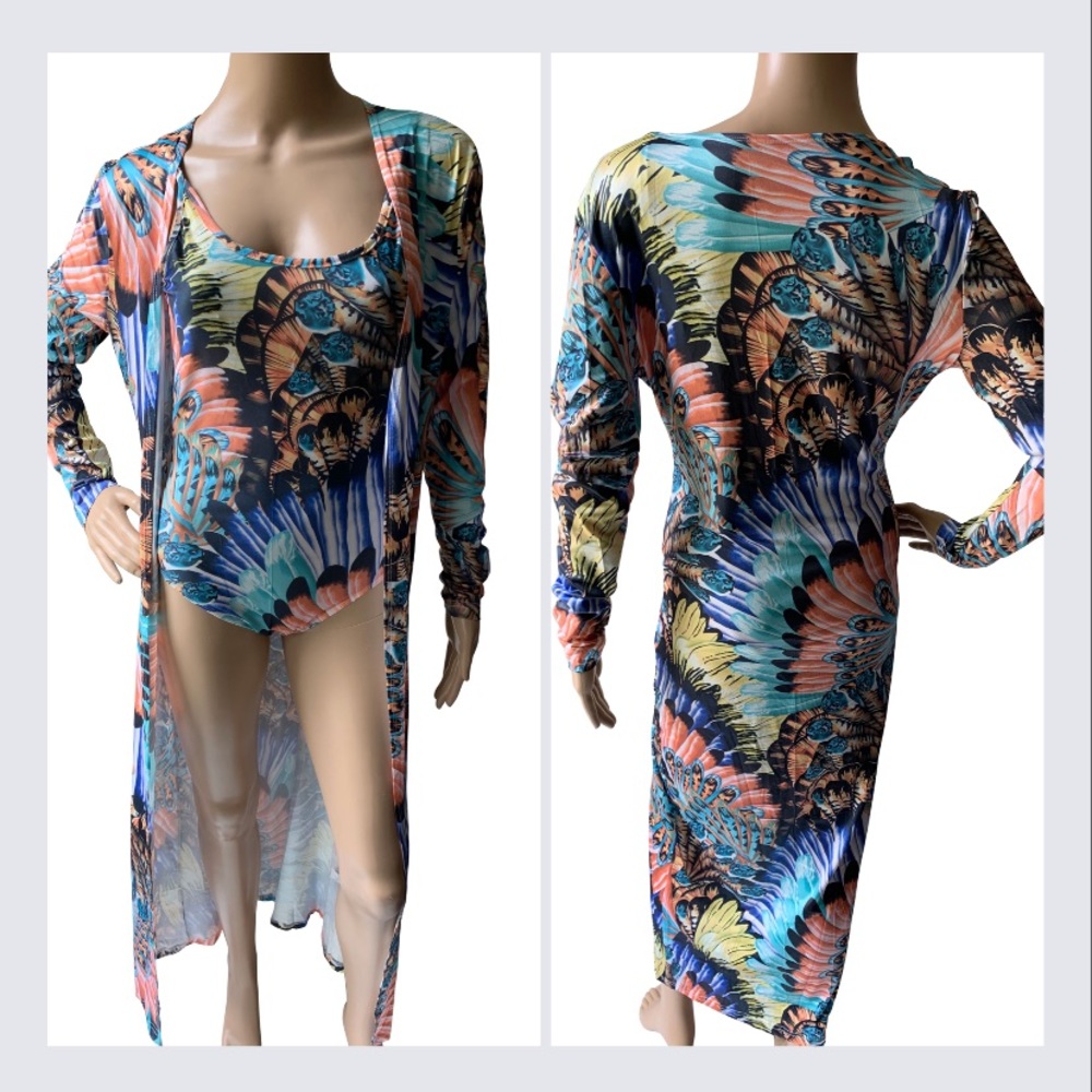 One Piece Swimsuit w/ Coverup Size Small